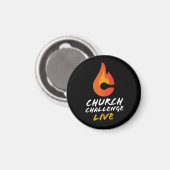 CHURCH CHALLENGE LIVE Oranje Flaming C Black Magneet (Voorkant / Achterkant)