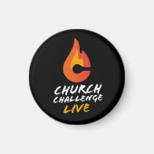 CHURCH CHALLENGE LIVE Oranje Flaming C Black Magneet (Voorkant)
