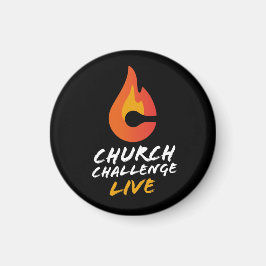 CHURCH CHALLENGE LIVE Oranje Flaming C Black Magneet