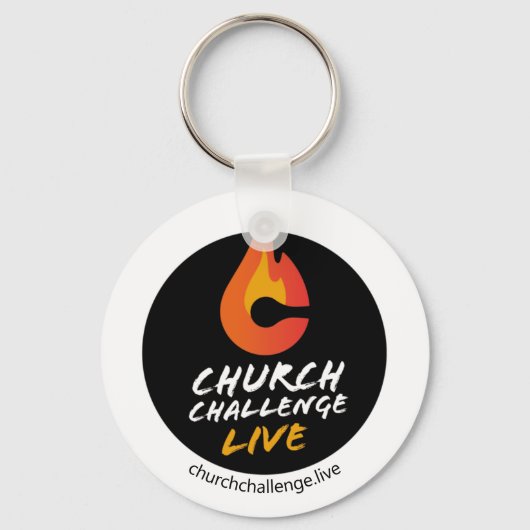 Church Challenge Oranje Flame Sleutelhanger (Voorkant)