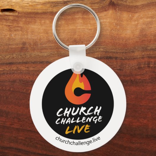 Church Challenge Oranje Flame Sleutelhanger (Voorkant)