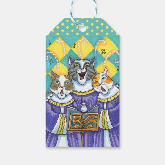 CHURCH CHOIR CATS & MOUSE SINGCHRISTMAS CAROLS CADEAULABEL (Voorkant)