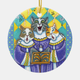 CHURCH CHOIR CATS & MOUSE SINGCHRISTMAS CAROLS KERAMISCH ORNAMENT