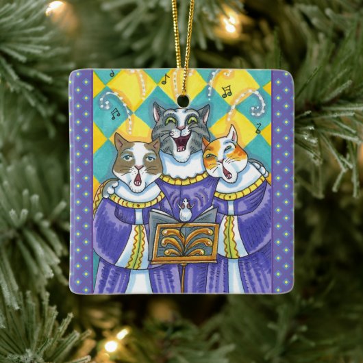CHURCH CHOIR CATS & MOUSE SINGCHRISTMAS CAROLS KERAMISCH ORNAMENT (Boom)