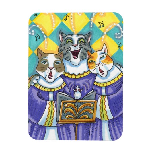 CHURCH CHOIR CATS & MOUSE SINGCHRISTMAS CAROLS MAGNEET (Verticaal)
