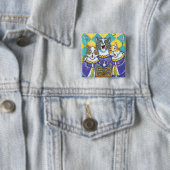 CHURCH CHOIR CATS & MOUSE SINGCHRISTMAS CAROLS VIERKANTE BUTTON 5,1 CM (In situ)