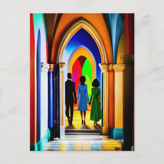 "Church" Christelijk Art Briefkaart (Voorkant)