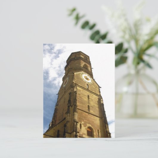 Church Clock Tower - Stuttgart, Duitsland Briefkaart (Staand voorkant)