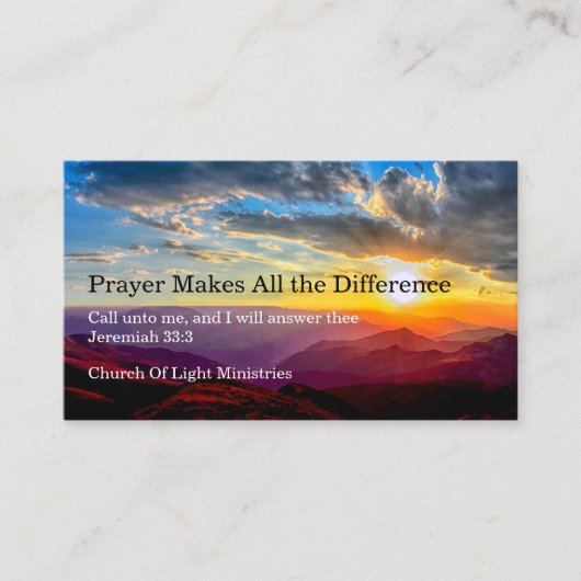 Church Combination Prayer and Visitekaartjes (Voorkant)