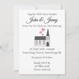 Church Contemporary Wedding Invitation Christelijk Kaart