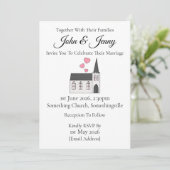 Church Contemporary Wedding Invitation Christelijk Kaart (Staand voorkant)