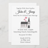 Church Contemporary Wedding Invitation Christelijk Kaart (Voorkant / Achterkant)