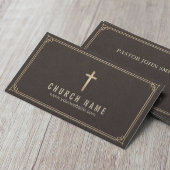 Church Cross Classy Leather Gold omhuld Visitekaartje