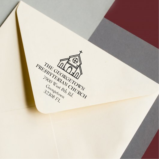 Church Custom Elegant Retour Adres Rubberstempel
