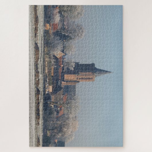 Church Dutch village winter,  Legpuzzel (Verticaal)