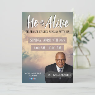 Church Easter Sunday Service Flyer Kaart