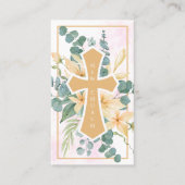 Church floral cross visitekaartje (Voorkant)