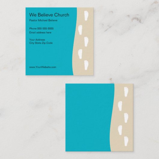 Church gelooft dat presentatiekaarten vierkante visitekaartje (Voorkant / Achterkant)