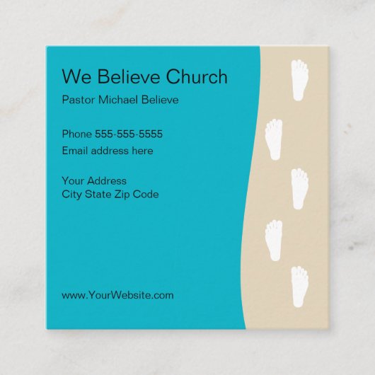 Church gelooft dat presentatiekaarten vierkante visitekaartje (Voorkant)
