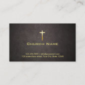 Church Gold Cross Elegant Dark Leather Visitekaartje (Voorkant)