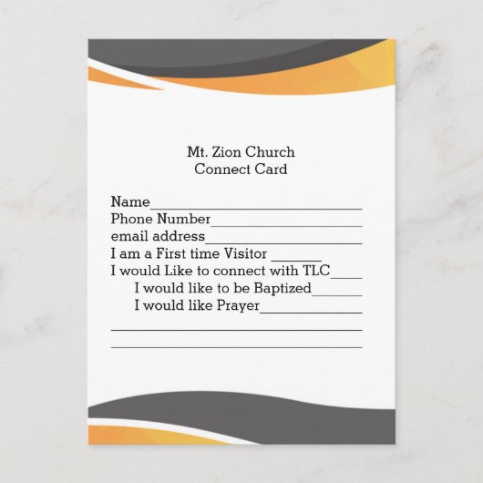 Church Guest Connect Kaart (Voorkant)