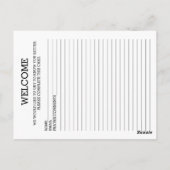 Church Guest Pew-Kaart Briefkaart (Achterkant)