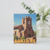 Church in Santa Fe New Mexico Briefkaart (Staand voorkant)