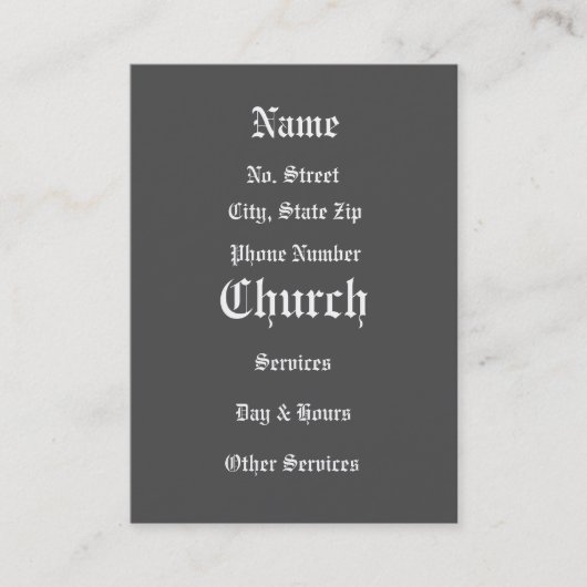 Church Invite Card Visitekaartje (Voorkant)