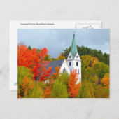 Church, Island Pond, Vermont, Autumn Briefkaart (Voorkant / Achterkant)