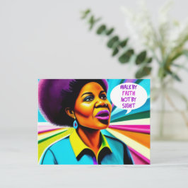 Church Lady Walk by Faith Art Briefkaart