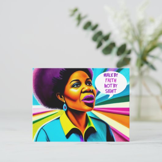 Church Lady Walk by Faith Art Briefkaart (Staand voorkant)
