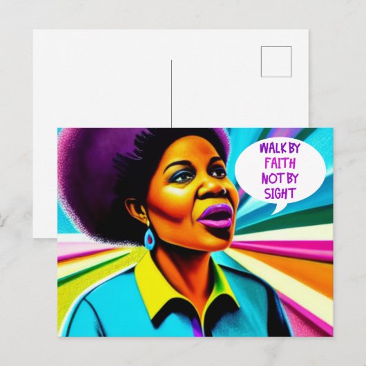 Church Lady Walk by Faith Art Briefkaart (Voorkant / Achterkant)