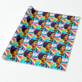 Church Lady Walk by Faith Art Wrapping Paper Cadeaupapier (Uitgerold)
