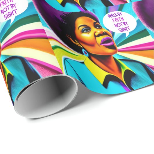 Church Lady Walk by Faith Art Wrapping Paper Cadeaupapier (Rol Hoek)