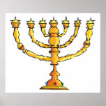 Church Menorah Poster<br><div class="desc">Een kerkmenorah in goud met veel kaarsen. Dit ontwerp ziet er echt effectief uit op dit Poster</div>