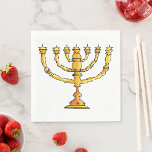 Church Menorah Servet<br><div class="desc">Een kerkmenorah in goud met veel kaarsen. Dit ontwerp ziet er echt effectief uit op dit papier van Napkins</div>