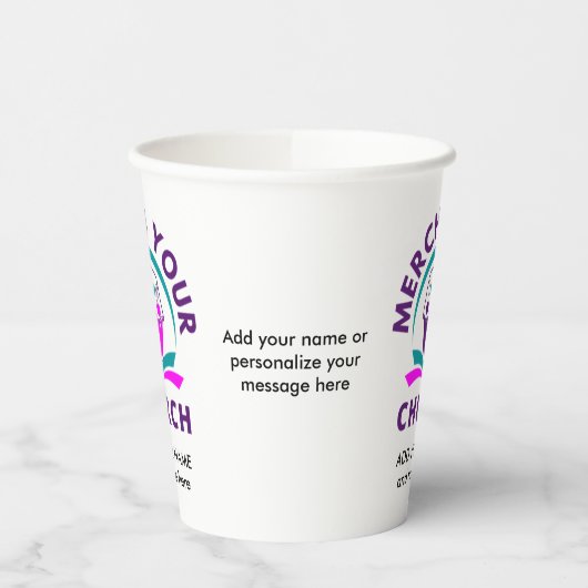 CHURCH MERCHANDISE Persoonlijk Je Logo toevoegen Papieren Bekers (Links)