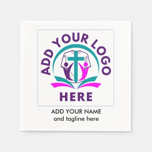 CHURCH MERCHANDISE Persoonlijk Je Logo toevoegen Servet (Voorkant)