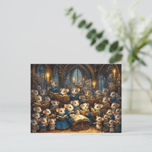 Church Mouse Choir Briefkaart (Staand voorkant)