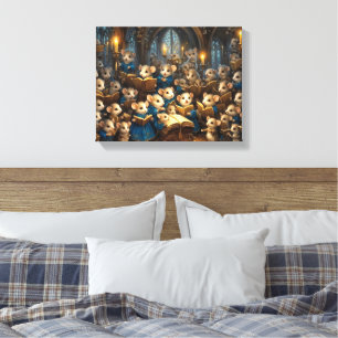 Church Mouse Choir Canvas Afdruk