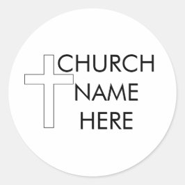 Church Name met Cross Christelijk Ronde Sticker