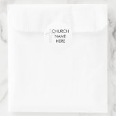 Church Name met Cross Christelijk Ronde Sticker (Tas)