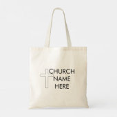 Church Name met Cross Christelijk Tote Bag (Achterkant)