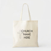 Church Name met Cross Christelijk Tote Bag (Voorkant)
