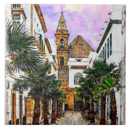 Church Nuestra Senora de la Palma. Cadiz, Spanje. Tegeltje