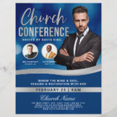 Church of Blue Bokeh Mannen Flyer (Voorkant)