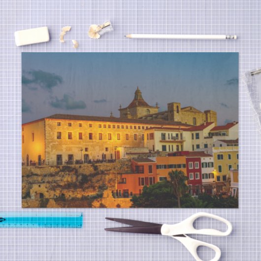 Church of Carmen at dusk - Mahon, Menorca Tissuepapier (Craft)