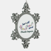 Church Organist Snowflake Pewter Ornament (Links)