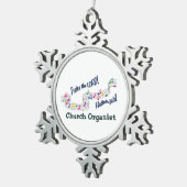 Church Organist Snowflake Pewter Ornament (Rechts)