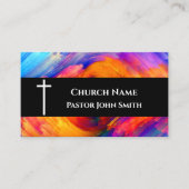 Church Pastor Abstract Orange Sky Christian Visitekaartje (Voorkant)